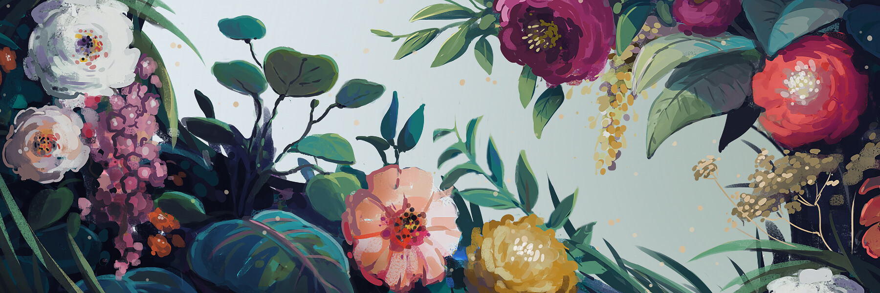 digital painting of flowers