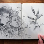 pencil skeches in sketchbook