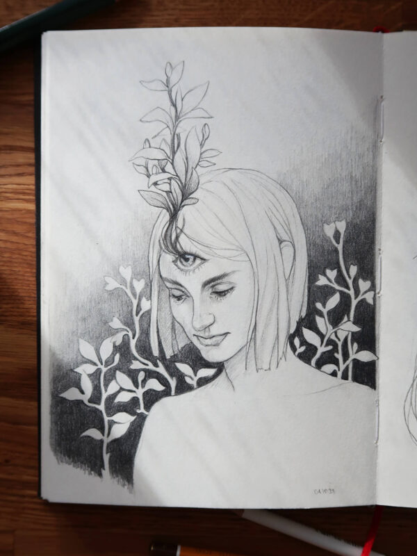 charcoal pencil drawing