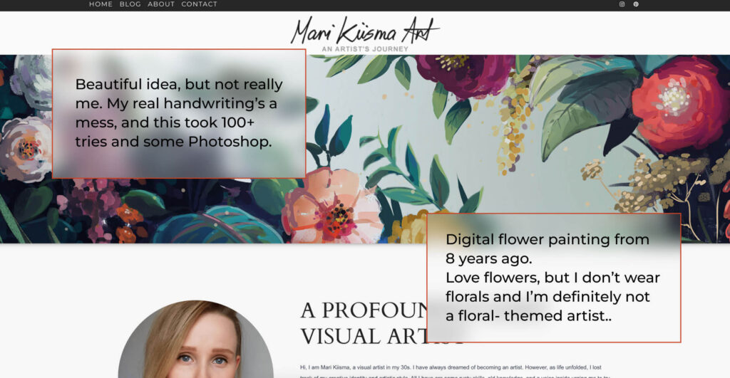 Image of an polished unauthentic blog.